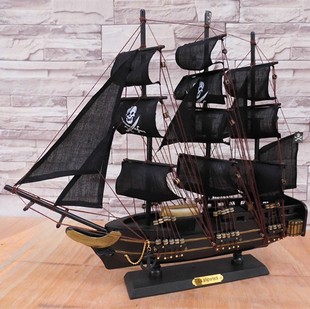 饰品摆件一帆风顺 费地中海加勒比海盗船模型黑珍珠号帆船酒吧装 免邮