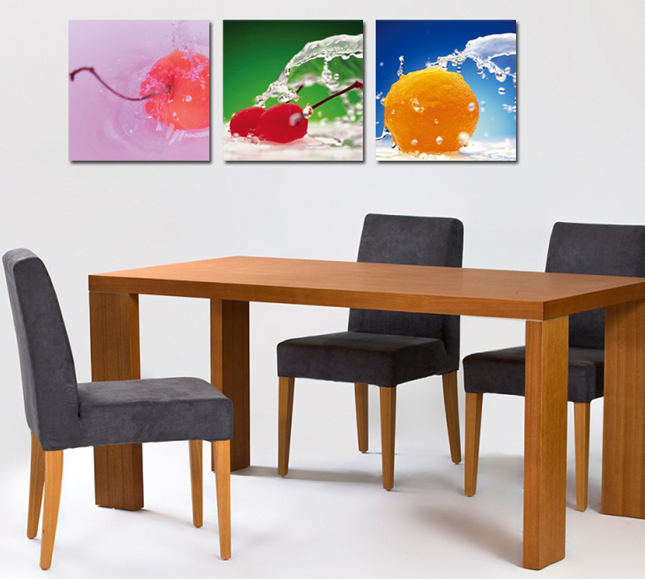 超清晰彩色十字绣重绘图纸/源文件 餐厅水果 三联画