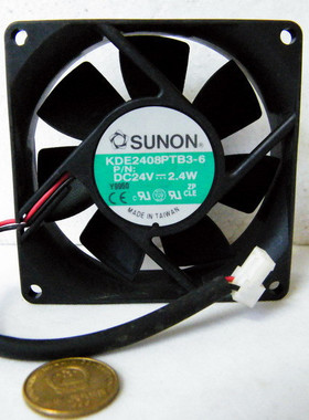 台湾建准SUNON 24V 2.4W 8CM 散热风扇 KD2408PTB3-6 PTS3-6