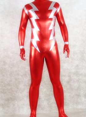 zentai紧身衣红色闪电莱卡弹力紧身衣 英雄服装 舞台服 cosplay服