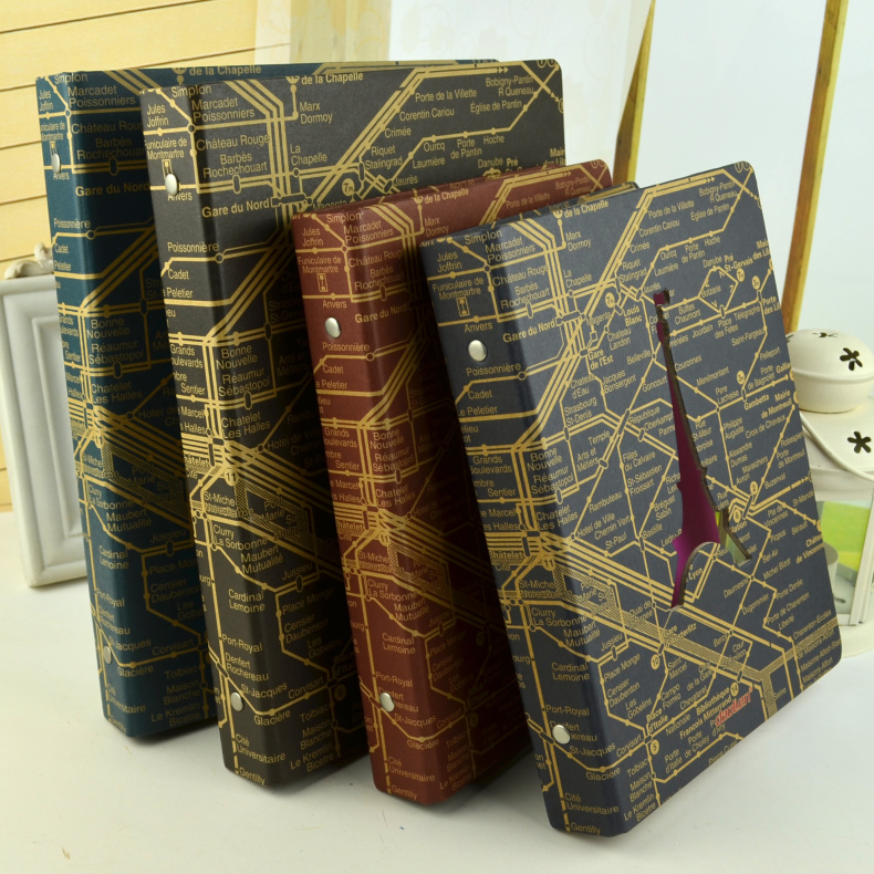 a5地铁可拆卸横线硬壳孔活页夹