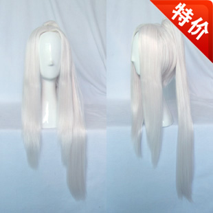 cosplay假发FATE/ZERO爱丽斯菲尔太太绑发银白色粉色长发马尾假毛