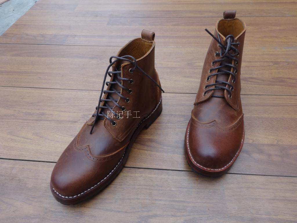 固特异手工皮鞋棕色黑色圆头军鞋大头鞋经典款式牛皮底定制鞋在类目 流行男鞋, 靴子中 - 来自Buy2taobao.com提供专业的淘宝代购服务