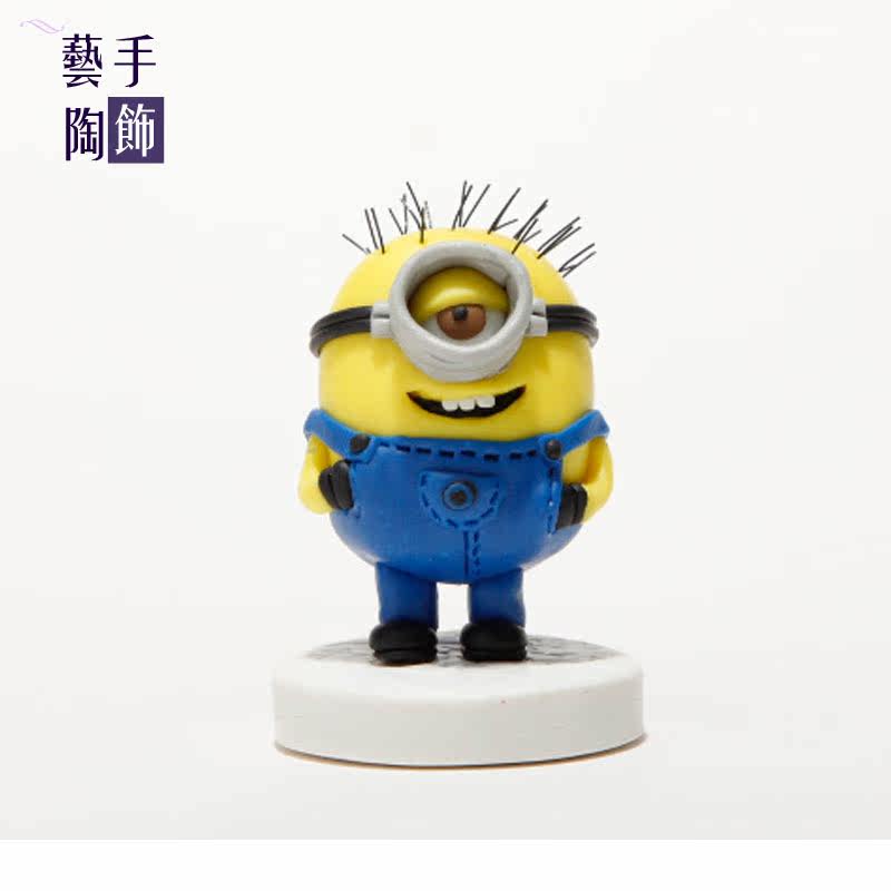 艺手陶饰卑鄙的我神偷奶爸小黄人软陶手工定制汽车家居办公摆件