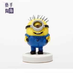 我神偷奶爸小黄人软陶手工定制汽车家居办公摆件 艺手陶饰卑鄙