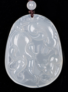 天然白玉髓如意人生吊坠项链男女礼物