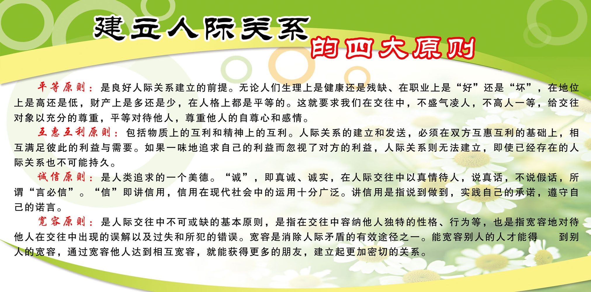 海报印制210海报展板素材(制作)5715建立人际关系的四大原则