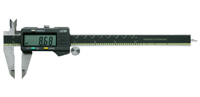 厂家直销全新原装正品高灵敏UPM大屏三按键数显卡尺0-150mm