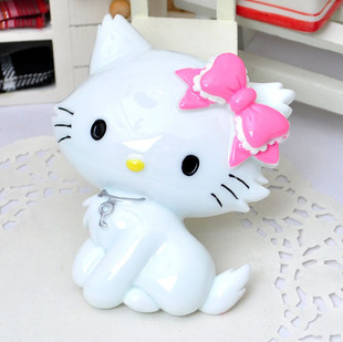 平底树脂公仔挂钥匙蝴蝶结Hellokitty猫KT俏咪手机美容DIY配件