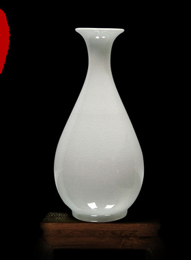 景德镇陶瓷器家居客厅中式玄关玉壶春瓷瓶装饰瓷器摆件白色瓷花瓶