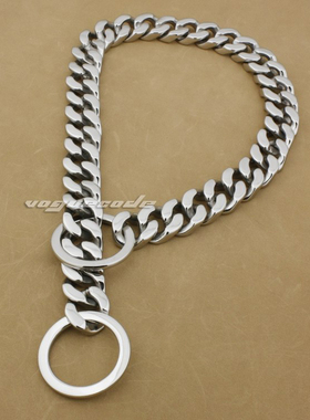 厚重型时尚豪华霸气钛钢狗颈链 大型犬训狗链 P链 狗项圈U链 包邮