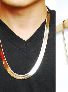 明星同款铜质嘻哈Gold龙骨鱼骨刀牌链日韩原宿潮男长款配项链配饰