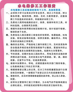 海报印制358职责海报展板素材制作839水电维修工工作职责