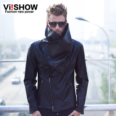 Viishow2015 spring for new men's outerwear leather men Chao PU leather skinny lapel men