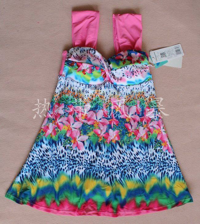 清仓正品号手温泉游泳衣女保守聚拢显瘦撞色连体裙式614129红绿彩,运动/瑜伽/健身/球迷用品,连体泳衣,淘宝优惠券,粉丝福利购,淘宝优惠卷