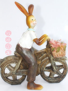 田园风兔子摆件树脂工艺品