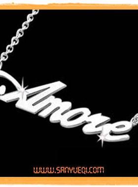 情人节定制WonderLife韩国进口-用您名字组成的14K白金项链