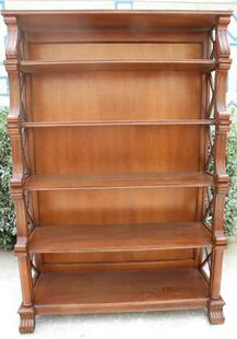 出口美国美式古董架欧式工艺品架五层书架实木书格置物架雕刻