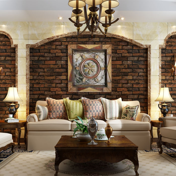 中式复古红砖3D立体仿古砖墙纸 砖纹文化砖壁纸餐厅砖头砖块防水|msdalam kategori keluarga memasang ibu, Wallpaper, kertas dinding PVC - dari Buy2taobao.com untuk memberikan perkhidmatan ejen Taobao profesional membeli