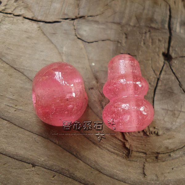 【系石苑】DIY散珠老厂纯手工琉璃三通塔套件组件碧玺色11-12mm