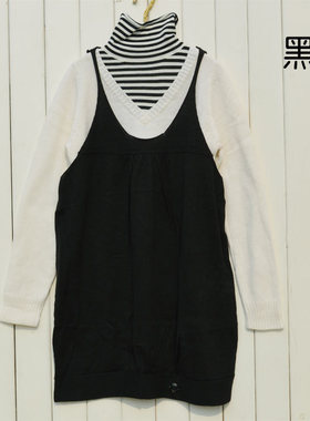 N018 特价！高品质  女装春装 羊毛连衣裙 背心裙 黑灰