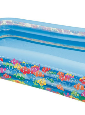 INTEX水池-58485小黄鱼家庭游泳池 充气水池 浴缸送电泵