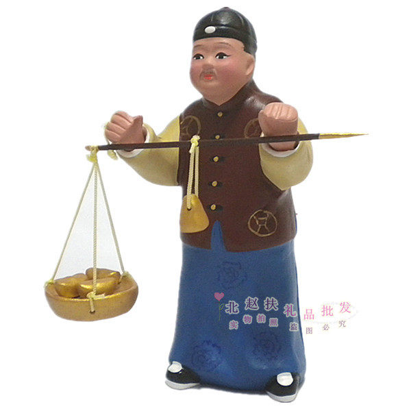 泥人张掌柜人物摆件老北京民俗送老外礼品中国北京特色旅游纪念品