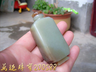 和田玉青玉糖玉鼻烟壶鸿运当头文玩玉饰 万超珠宝200588