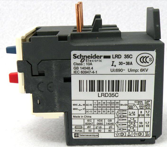 原产正品施耐德(上海) 热过载继电器 LRD35C LR-D35C 30-38A 现货