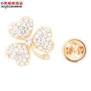 Email Korean rhinestones brooch women smiling new clover luxury corsage pin clasp