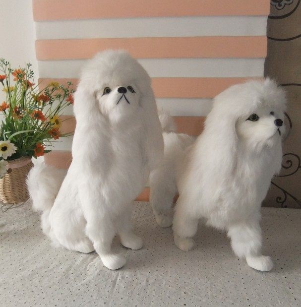 贵妇人贵宾犬 仿真狗 家居 摄影道具 装饰摆件 情人节生日礼物