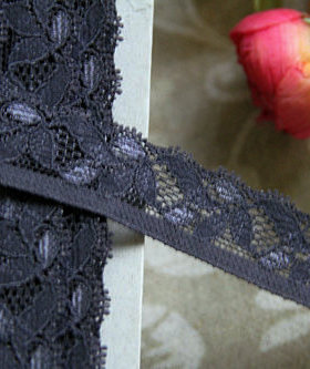29D 客供 黑蓝灰色弹力蕾丝花边 2cm宽 2.5元1米