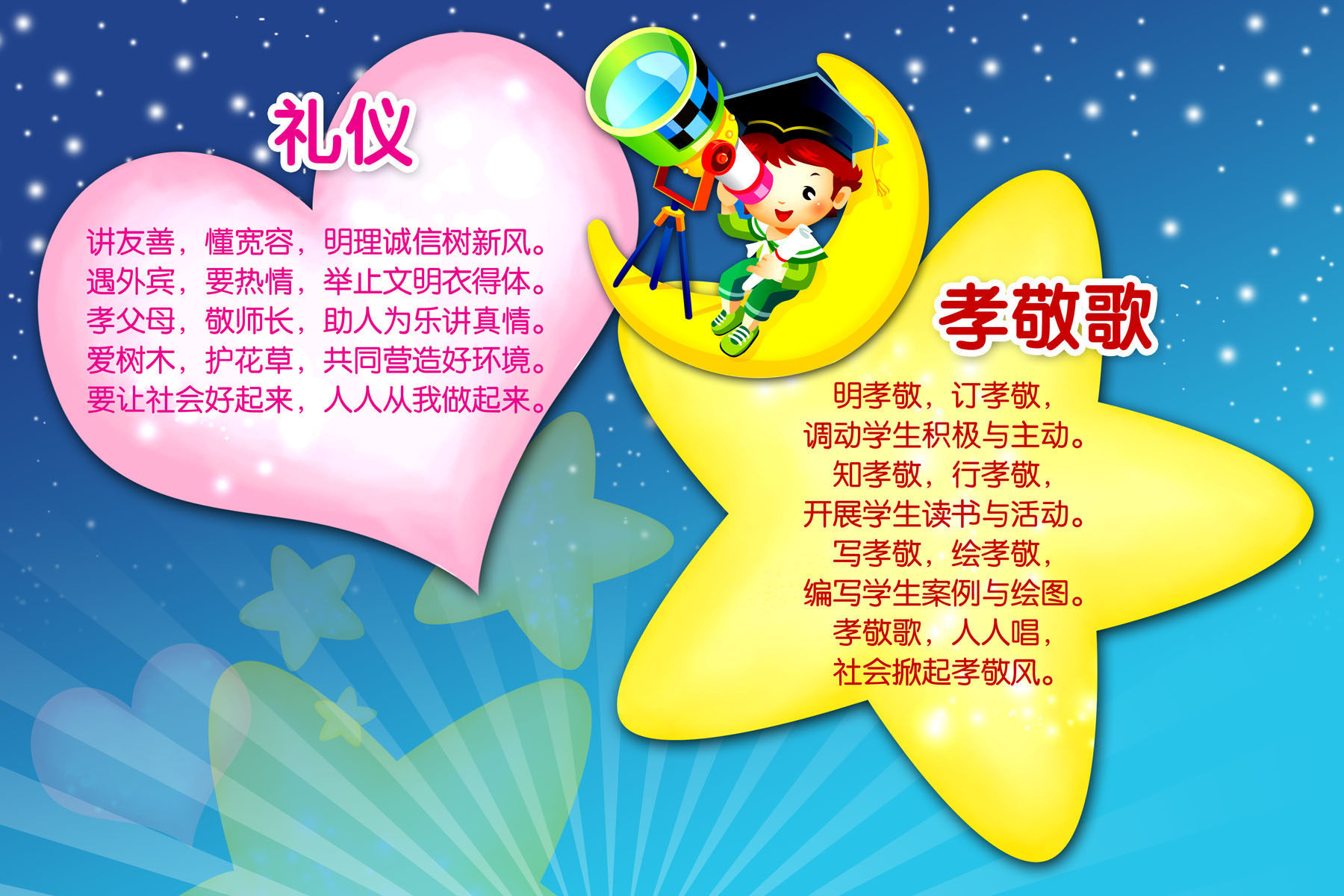 606海报印制海报展板素材537幼儿园版面礼仪孝敬歌儿歌