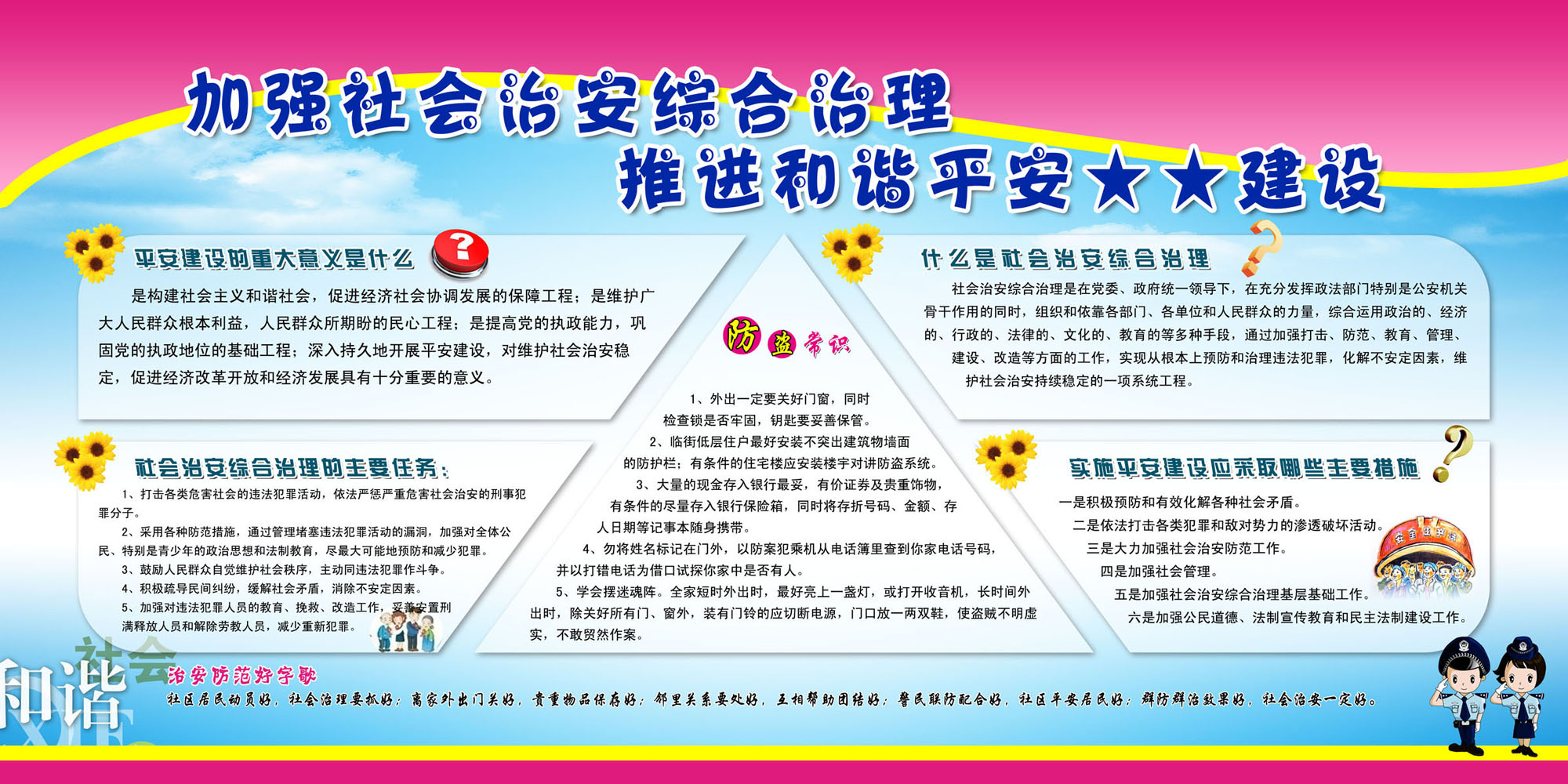 640海报印制海报展板素材708社会治安综合治理和谐建设宣传栏