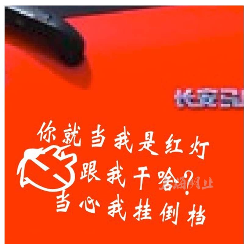 汽车反光贴 幽默搞笑时尚贴 你就当我是红灯跟我干啥当心我挂档