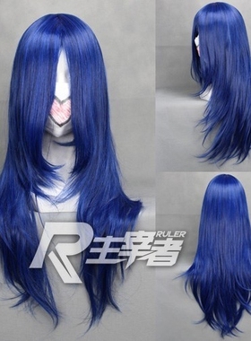 假发cosplay假毛 守护甜心Dolls特刑部队式部清寿 蓝色长发长直发