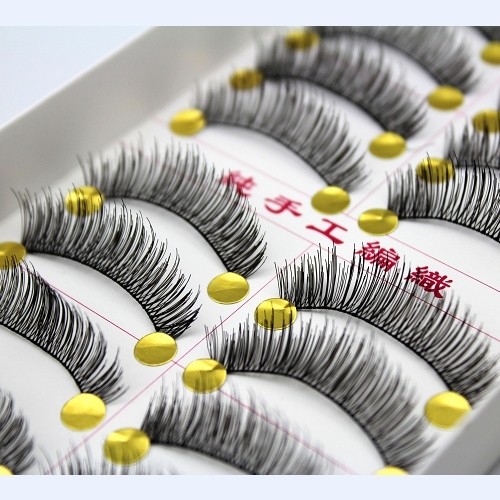 台湾纯手工假睫毛 自然裸妆浓密款 柔软舒适棉线梗 交叉6型号