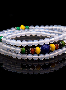 天然佛珠手串白玛瑙