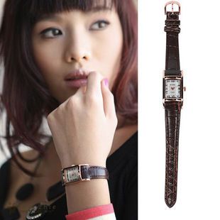 特价艾奇Eyki优雅罗马方形石英女士手表 时装表皮带表 对表