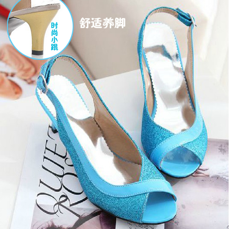 2014夏时尚粗跟凉鞋女大码女鞋