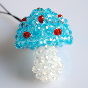 Cell phone chains pendant Crystal cute mushroom super cute couple ornaments handmade beaded jewelry DIY kits