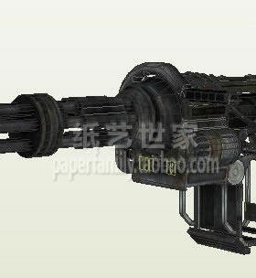 纸艺世家 70046 MINIGUN 加特林 手动型多管旋转机关枪 纸模型DIY