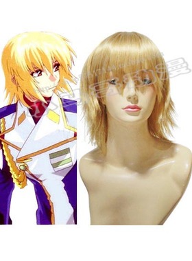 机动战士高达SEED 卡嘉莉·尤拉·阿斯哈 cosplay假发 黄色反翘