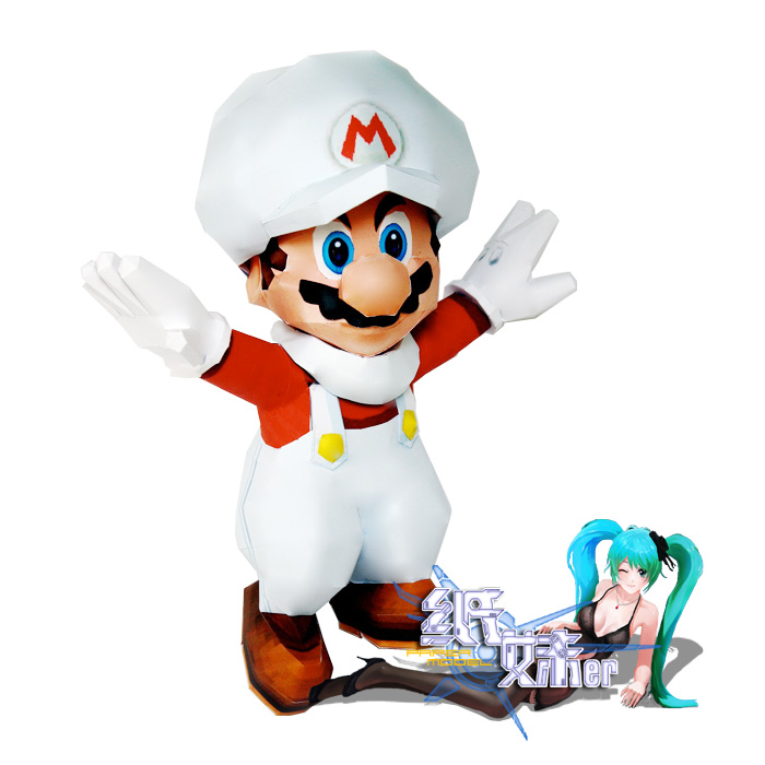 【纸妹儿】超级马里奥-cloud mario-游戏人物-3d纸模型-diy