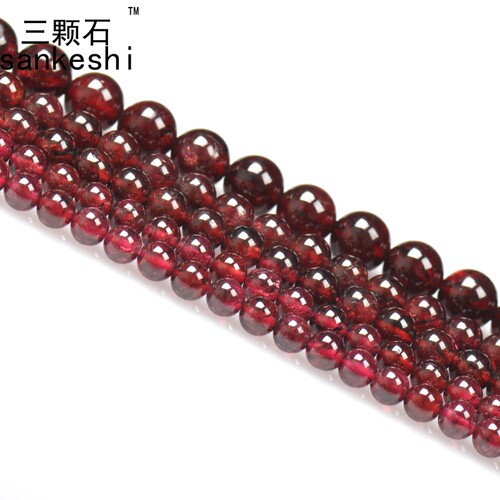 diy手链天然石榴石半成品散珠
