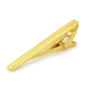 斯巴达 冰原狼 金色镀金版 亮珠磨砂 窄款领夹 领带夹 男士 男式