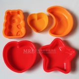 Пять -плесень кремнической резинки кремнической резинки (звезда полумесяца медведя (в форме серых в форме сердца)