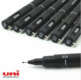 日本三菱针管笔 UNI PIN 绘图笔针管笔 针笔 勾线笔 草图笔