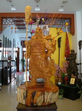 木雕工关公像立关羽像工艺品花梨木127CM人物新款