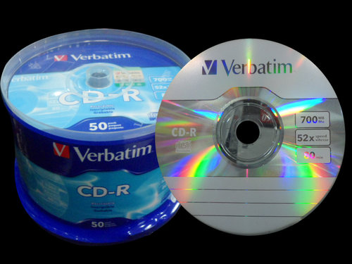 威宝 CD光盘 原装正品空白光盘CD刻录光盘 52X CD-R 50片桶装